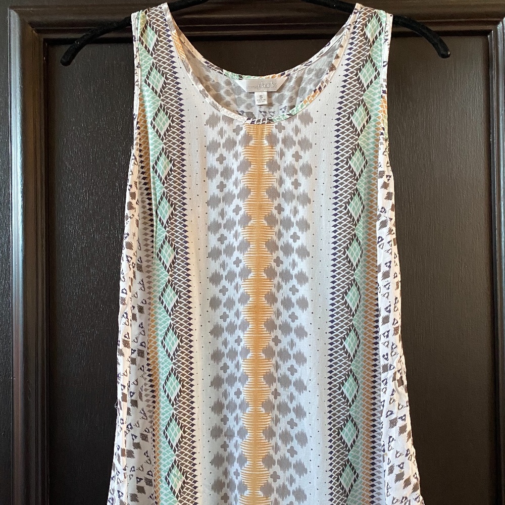 Charming Charlie Grey Mint Top Size Small!